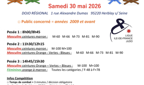 Dernière étape circuit ceintures de couleur (30 mai à Herblay)